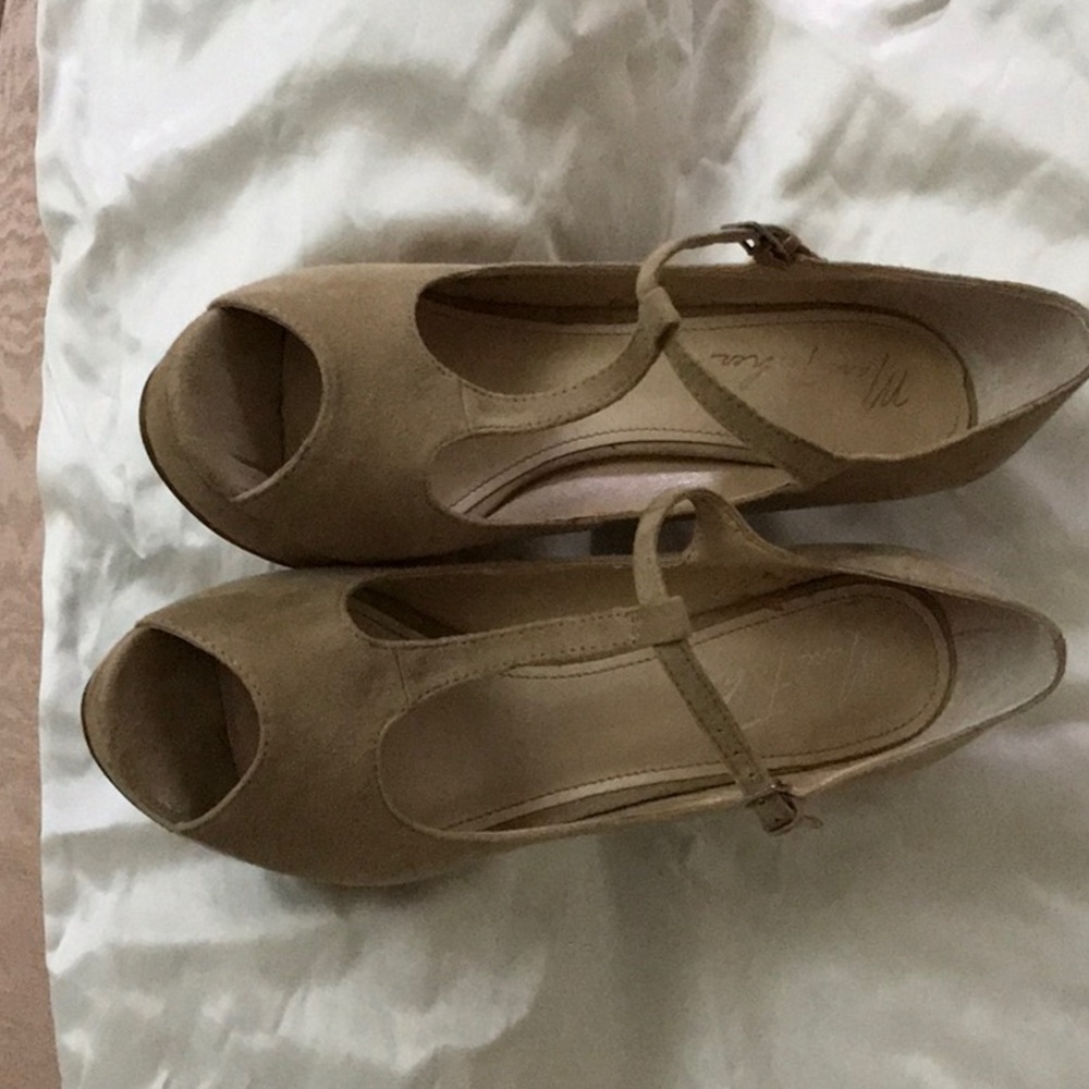 Marc Fisher Beige or Tan Suede Heels